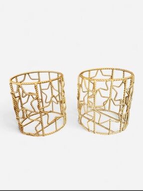 Gold Openwork Rope Cuff Bracelet - Women's Accessories